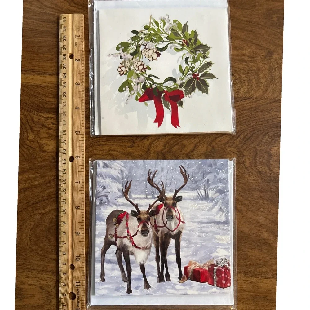 2 Treasures Pop Up Christmas Greeting Cards Jolly‎ Santa Claus Elegant Sleigh